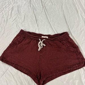 Women's Burgundy Casual Beach Shorts